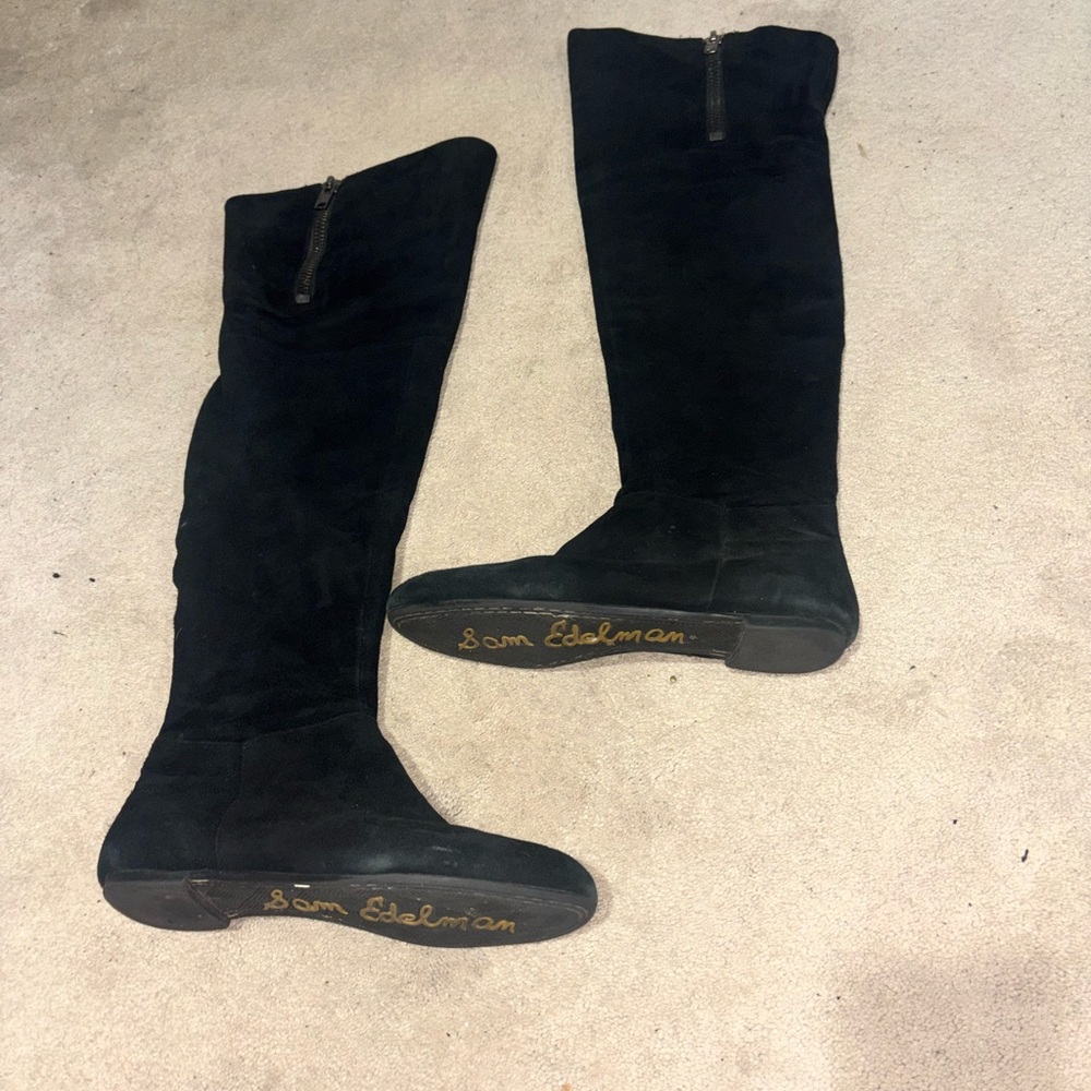Sam Edelman Black Suede Over-the-Knee Boots